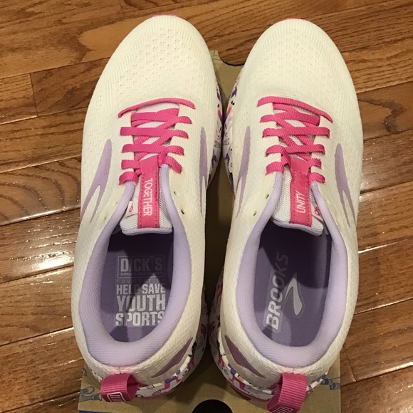 Brooks Revel 4 Women’s Running Shoes White Pink Unity - Picture 4 of 9